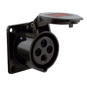 Cee 16a hembra recto negro 4 polos